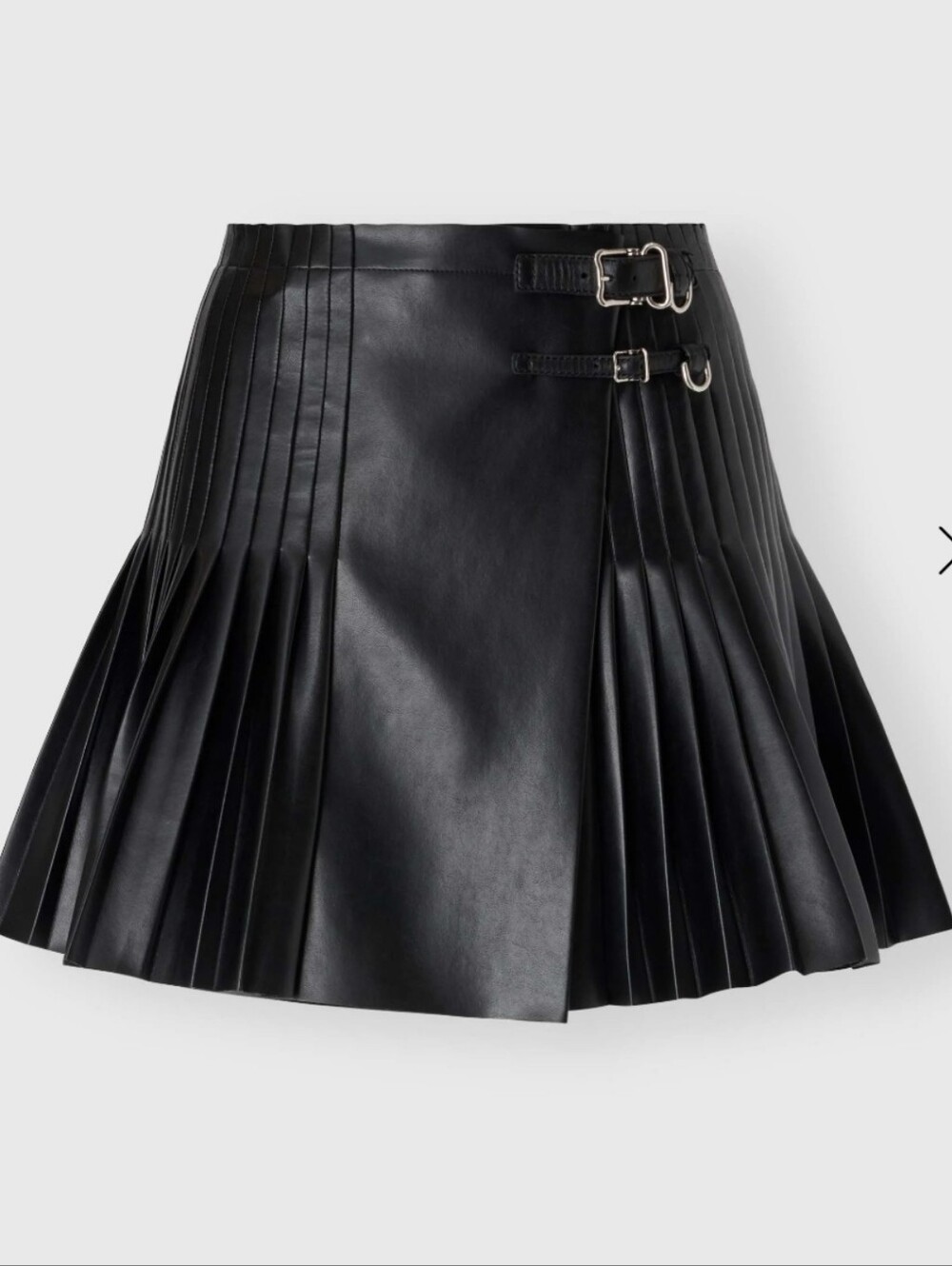 Ermanno Scervino FIRE! NWT! Pleated Faux Leather-Effect Mini Skirt. Sz IT 38.